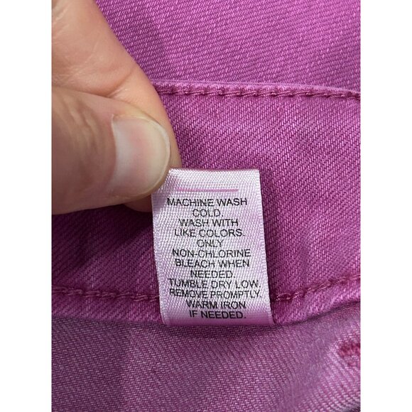 Cato Est 1946 Denim High Rise Ruffle Hem Capri Jeans Pink Sz 16 Barbie Core - Picture 8 of 10